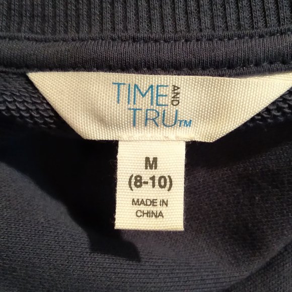 Time and Tru Women's M Blue V-Neck Sweatshirt - Picture 5 of 6